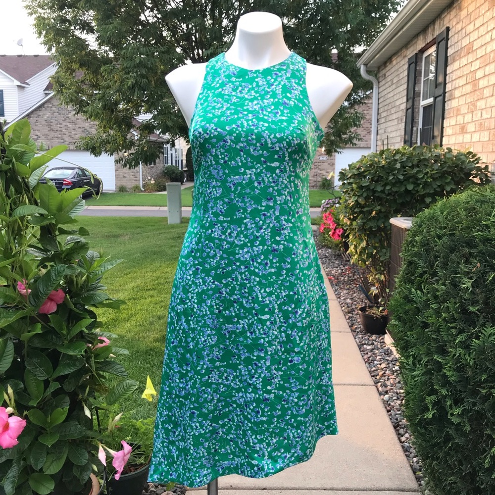 NWT 🐲💙Banana Republic Green Floral Sleeveless Dress